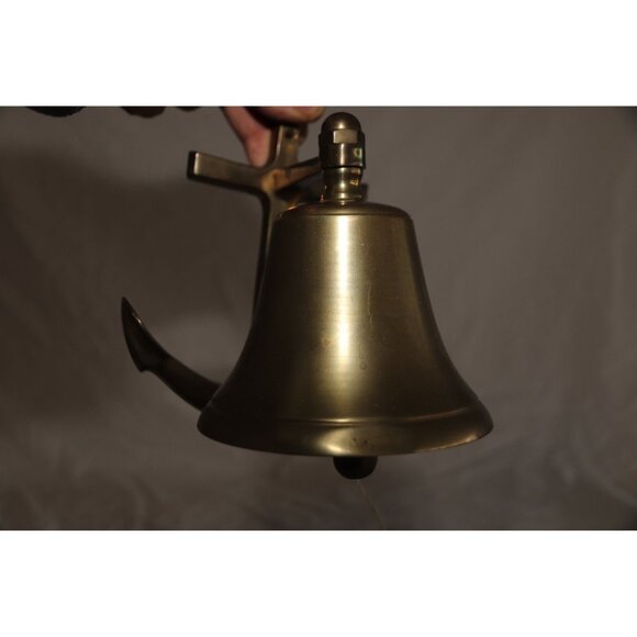 Vintage Solid Brass Anchor Door Knocker Bell Mid Century 1970's - Picture 3 of 8